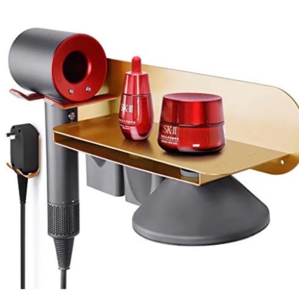 Gold Wall Hair Tool Shelf